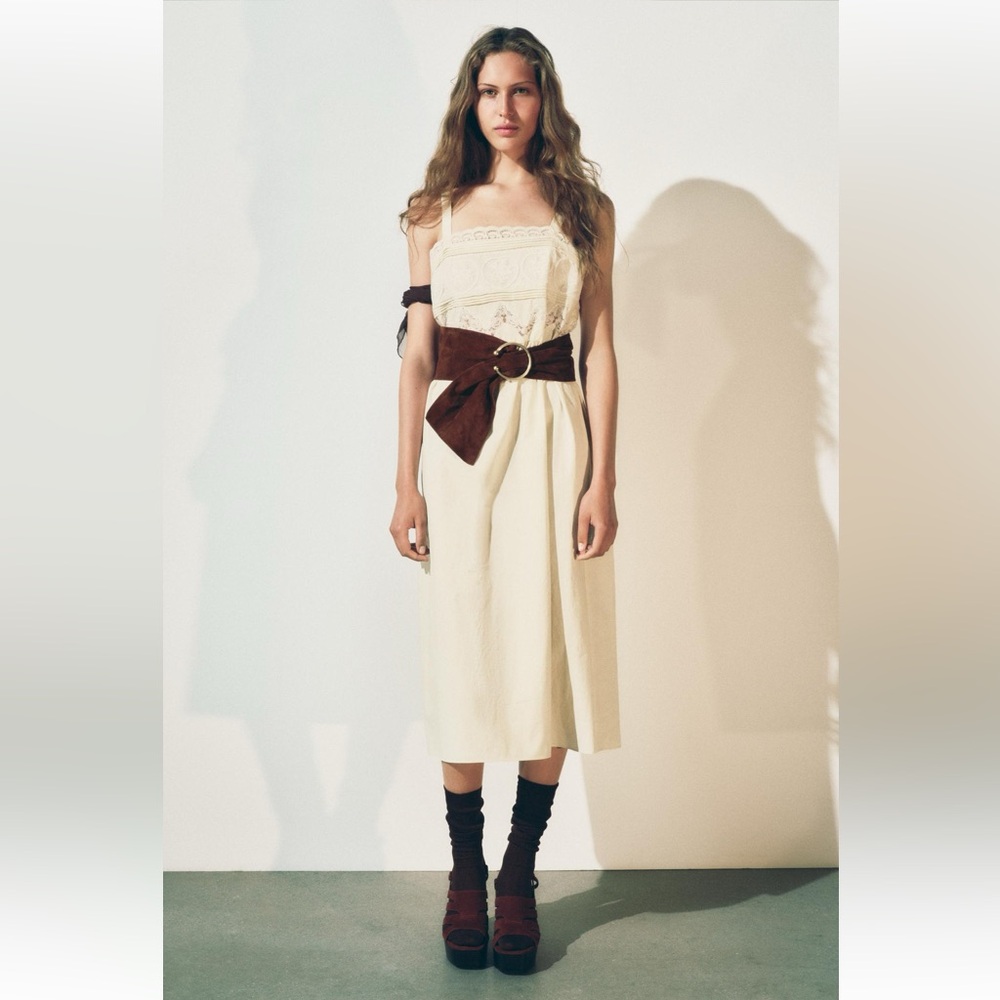 🍂 ZARA ZW COLLECTION ROMANTIC DRESS WITH LACE NWT 🍂